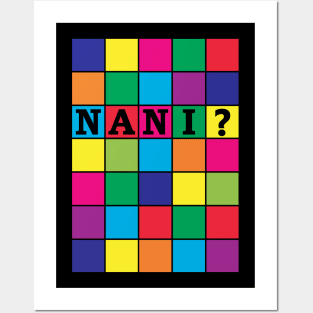 Nani? Coloured block print Posters and Art